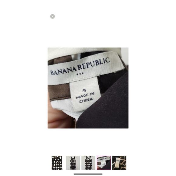 Banana Republic Halter Cocktail Dress Women’s 4 Black White Brown Geometric Prin - Picture 7 of 10